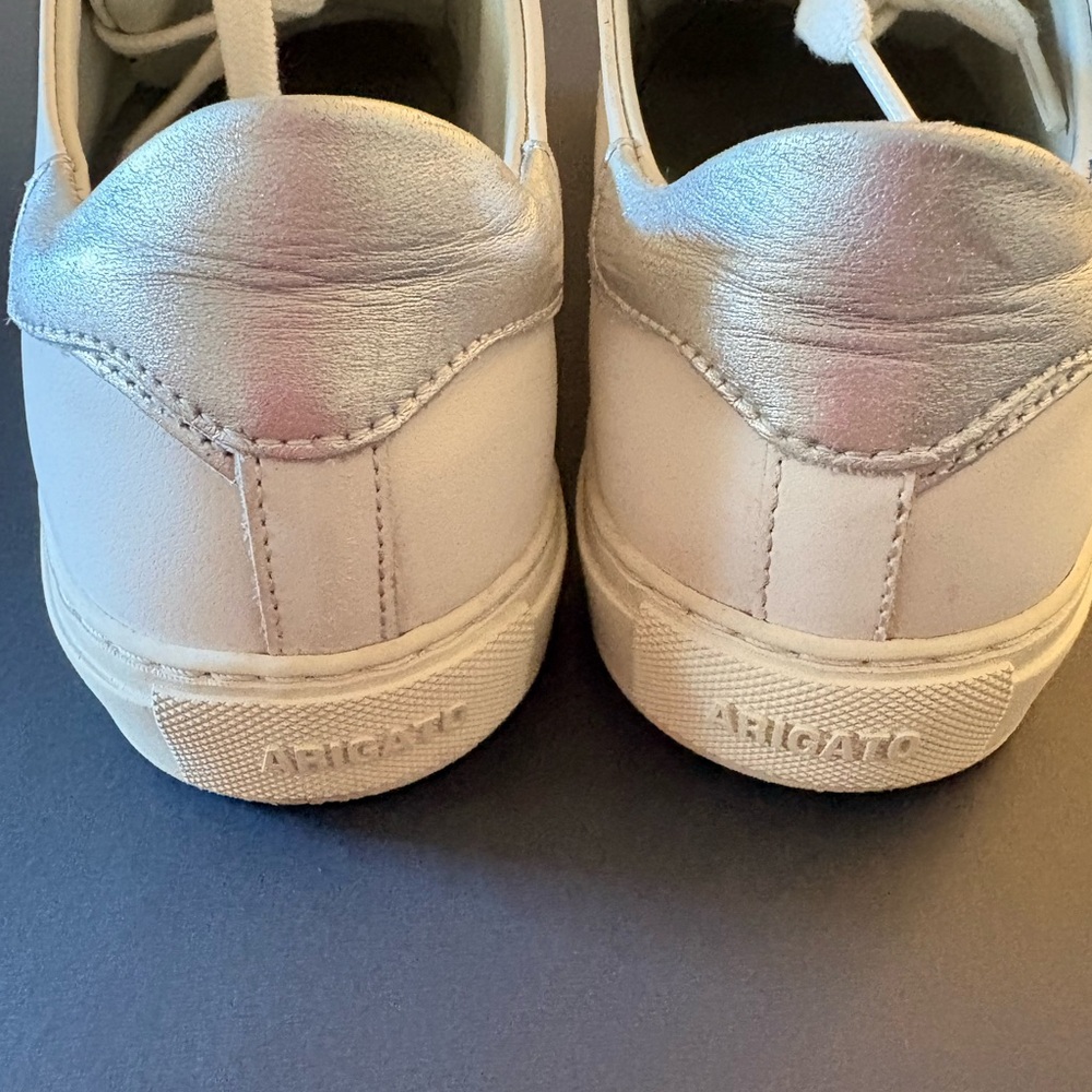 Axel Arigato Clean 90 Bee Bird White Silver Leather Sneakers Womens 6.5 EU 37 - Picture 4 of 7